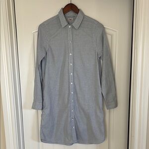 Faherty Light Blue Striped Midi Shirt Dress